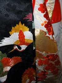 closeup of kimono silk