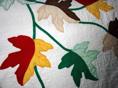 portion of vintage applique quilt